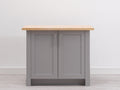 Aparador de madera 100x45x90 cm - Gris-Madera natural - 2 puertas para comedor