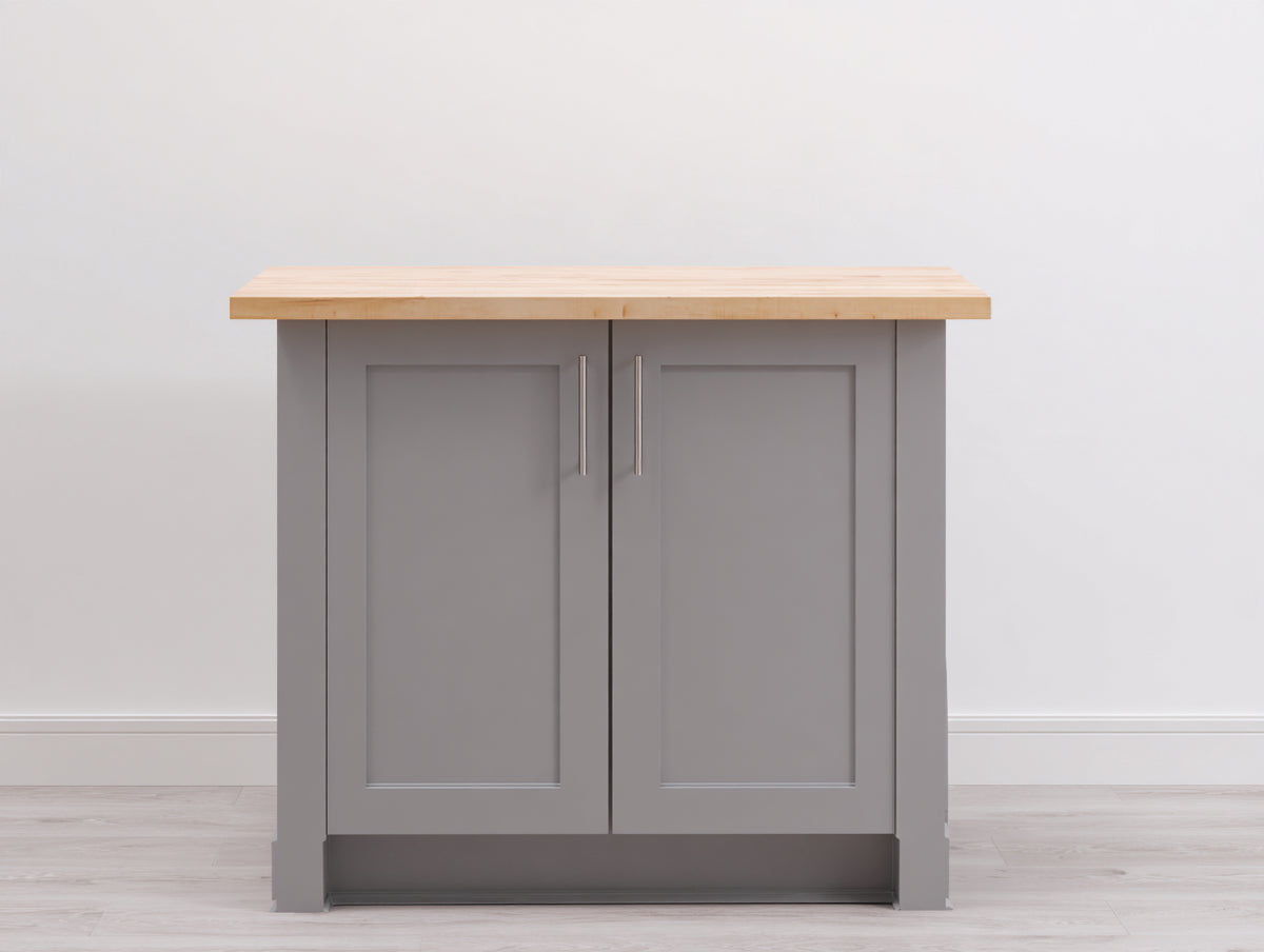 Aparador de madera 100x45x90 cm - Gris-Madera natural - 2 puertas para comedor