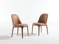Sillas de comedor tapizadas 52 x 58 x 86 cm - marrón claro y marrón - diseño moderno con respaldo curvado