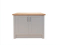 Aparador de 2 puertas madera de ingeniería 90x40x85 cm - Gris topo y madera natural - Diseño moderno