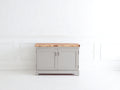 Aparador de madera 100x40x85 cm - Gris-Roble claro - 2 puertas y diseño moderno para salón