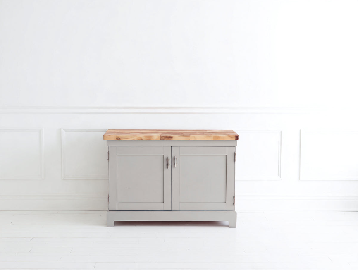 Aparador de madera 100x40x85 cm - Gris-Roble claro - 2 puertas y diseño moderno para salón