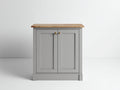Aparador de madera 90x40x90 cm - Gris-Roble claro - 2 puertas y diseño moderno para salón