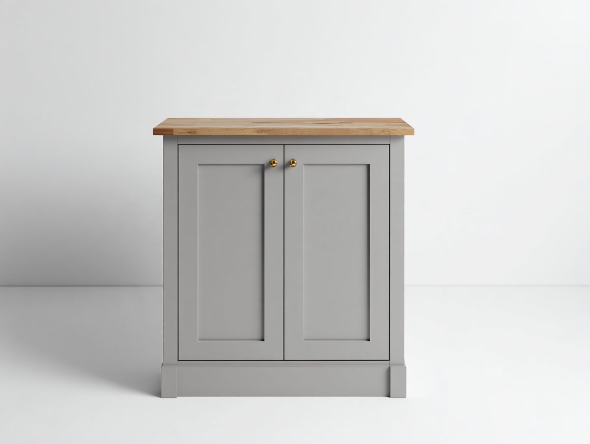 Aparador de madera 90x40x90 cm - Gris-Roble claro - 2 puertas y diseño moderno para salón