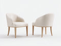 Sillas de comedor 58x60x82 cm - beige y madera - conjunto de 2 con tapizado y respaldo curvo
