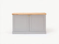 Aparador de 2 puertas madera de ingeniería 120x40x75 cm - Gris claro y madera natural - Diseño moderno