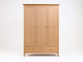 Armario de 3 puertas con 2 cajones 120 x 55 x 190 cm - madera en tono natural - almacenamiento clásico