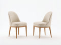 Sillas de comedor de cuero sintético y madera 55x58x84 cm - Beige-Roble claro - Juego de 2 con diseño moderno