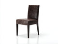 Silla de comedor tapizada 50 x 55 x 95 cm - marrón oscuro y negro - respaldo alto de diseño clásico
