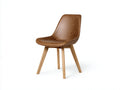 Silla de comedor tapizada 52 x 57 x 84 cm - marrón y marrón claro - diseño moderno con respaldo curvado