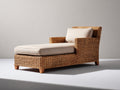 Tumbona 170x75x85 cm - marrón y beige - estructura de ratán con asiento acolchado y reposabrazos