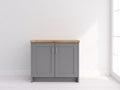 Aparador de 2 puertas madera de ingeniería 90x40x85 cm - Gris y madera natural - Diseño moderno