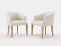Sillas de comedor tapizadas en cuero sintético 58x60x82 cm - Crema y madera natural - Diseño moderno
