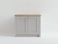 Aparador de 2 puertas 100 x 45 x 85 cm - gris claro y marrón claro - almacenamiento clásico